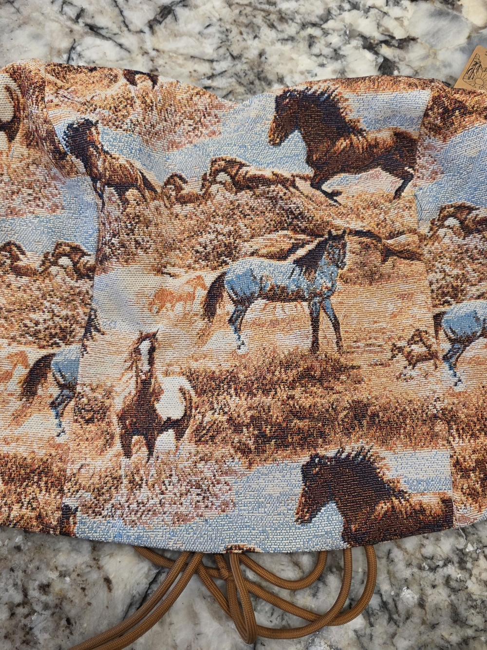 Horse Print Decorative Throw Corset Top. Large